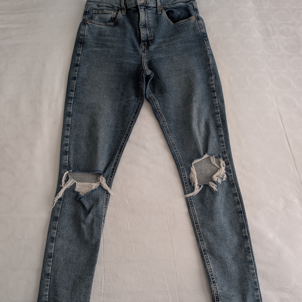 Topshop Jamie high rise distressed ripped jeans